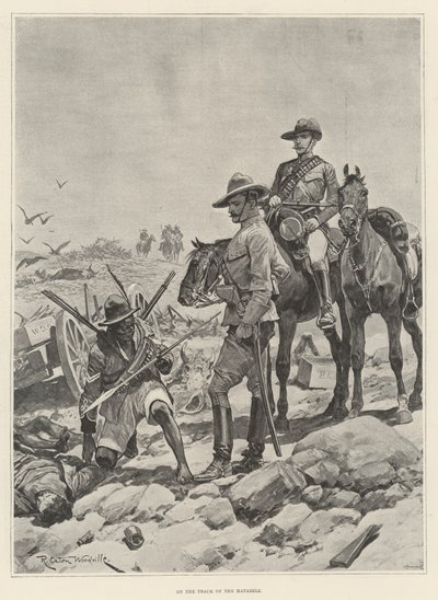 On the Track of the Matabele by Richard Caton Woodville junior